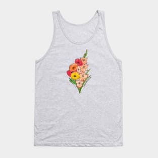 August Birth Flower - Poppies and Gladiolus Tank Top